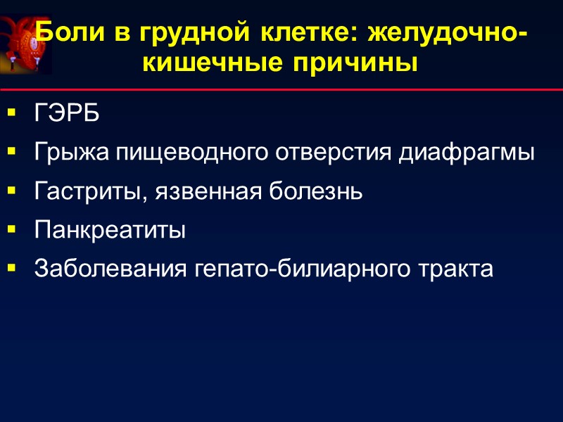 ГЭРБ  Грыжа пищеводного отверстия диафрагмы  Гастриты, язвенная болезнь  Панкреатиты  Заболевания